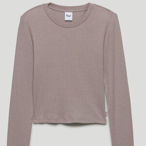TNA Aritzia Ribbed Cropped Longsleeve mauve desert, Size medium like new!